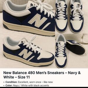 New Balance Men's Sneakers - Navy and Cream